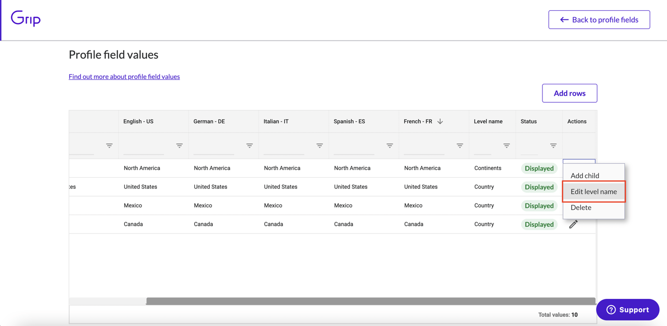 Parent/Child Custom Profile Fields