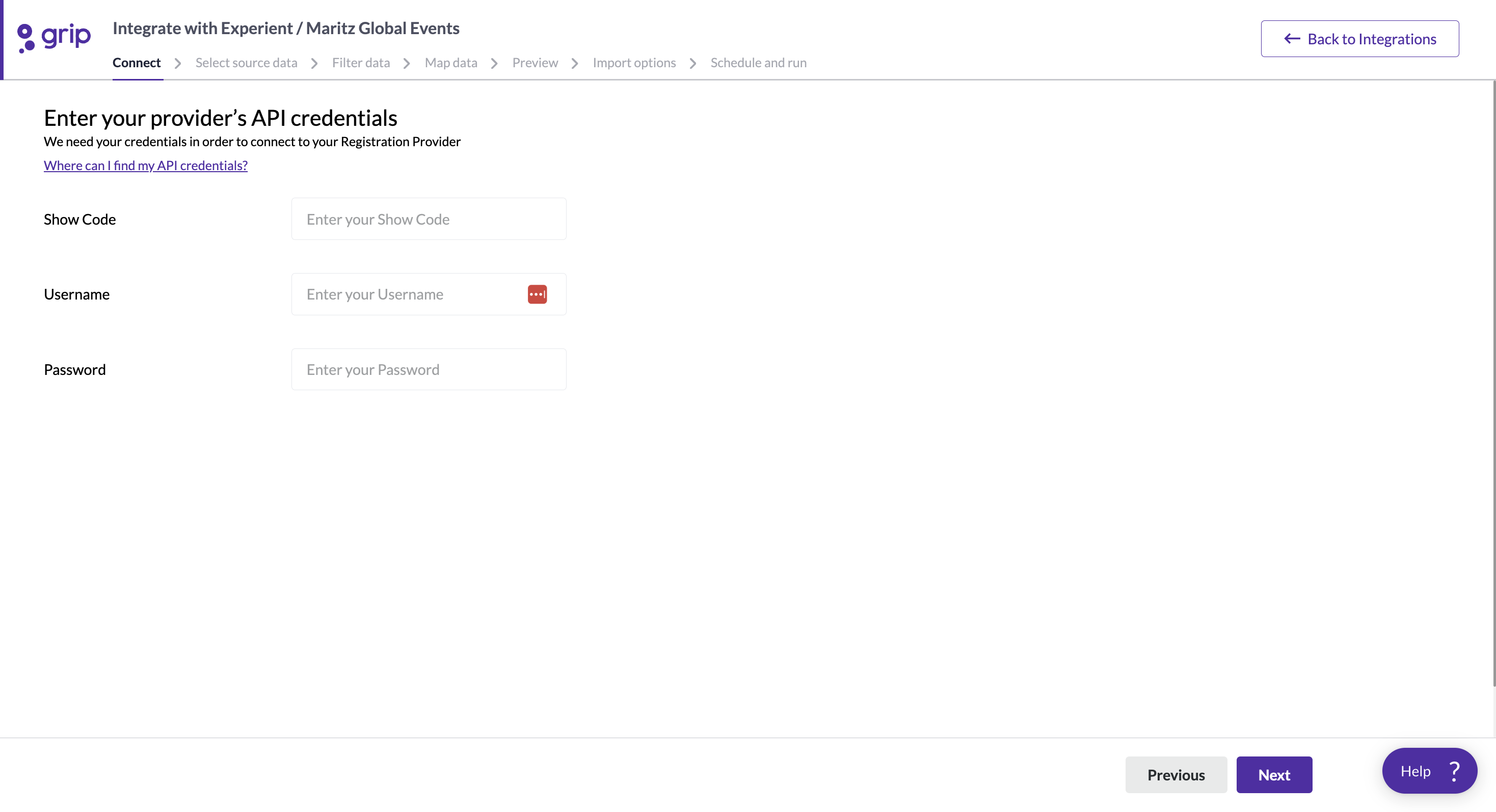 Integrations with Maritz Global Events / Experient