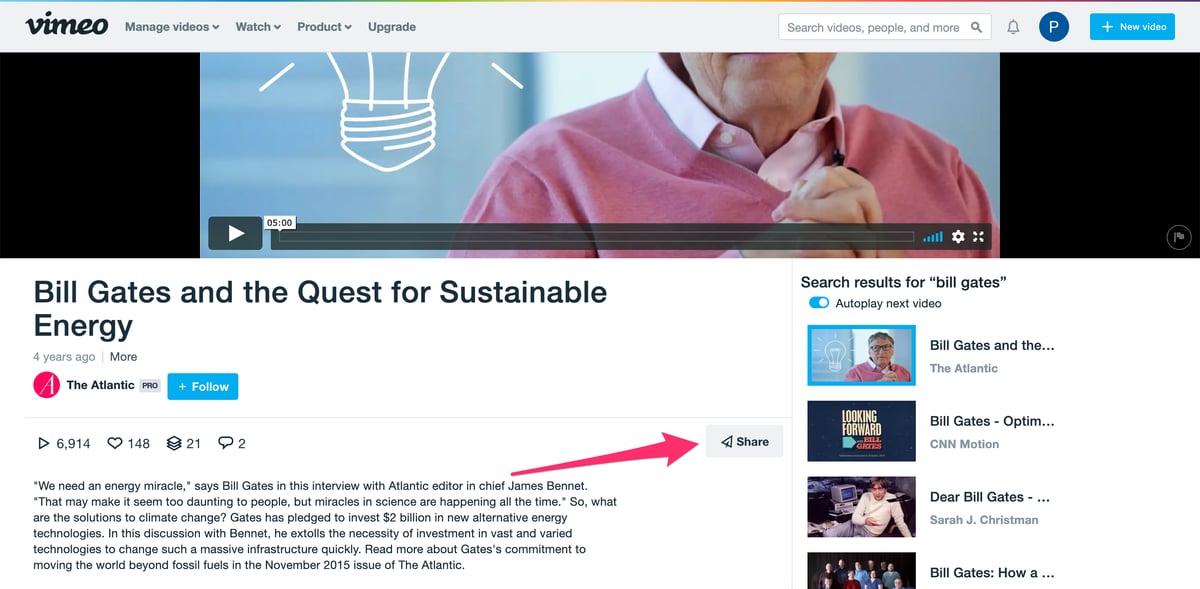 How to embed a YouTube or Vimeo video in your profile